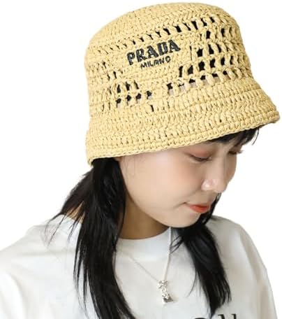 Amazon | [Prada] [プラダ] バケットハット 帽子 レディース 麦わら